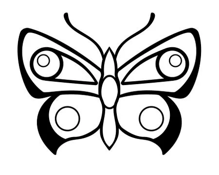 Butterfly - a linear vector illustration for coloring. Outline. Illustrazione stock