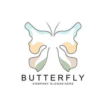 Butterfly Logo Design, Beautiful Flying Animal, Company Brand Icon Illustra.. Stock Illustration