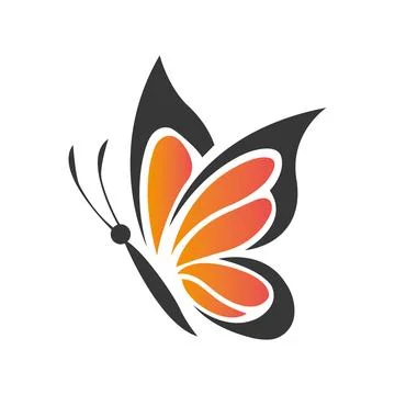 Butterfly Logo icon template Vector art illustration Stock Illustration