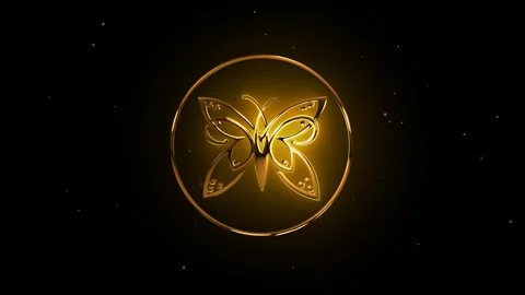 Butterfly logo light effect green screen background Stock Footage 277562448