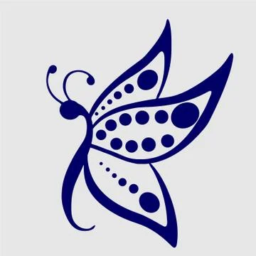 Butterfly logo sample Illustrazione stock