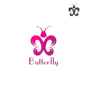 Butterfly logo template on a white background Stock Illustration