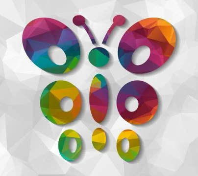 Butterfly low poly イラスト素材