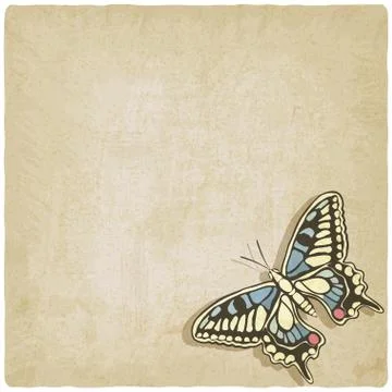 Butterfly machaon old background Stock Illustration