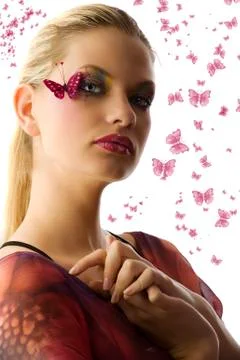 The butterfly makeup Stock Photos