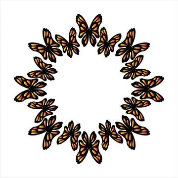 Butterfly Mandala Pattern - Abstract Nature Design Stock Illustration