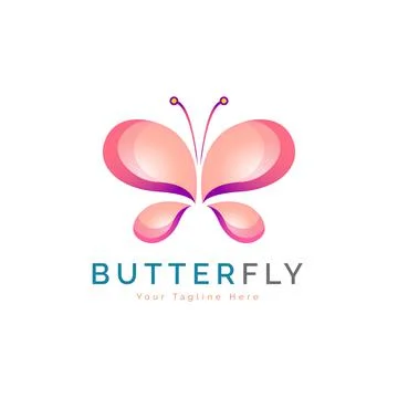 Butterfly modern logo template design Stock-Illustration