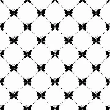 Butterfly monochrome pattern Stock Illustration