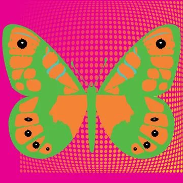 Butterfly multicolored logo Stock Illustration