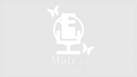 Butterfly mute icon Text animation 1080p - 30 fps - Alpha Channel Stock Footage 256201203