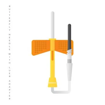 Butterfly Needle with Luer Adapter vector illustration iolated on white 스톡 일러스트