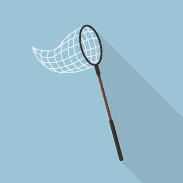 Butterfly net flat icon Stock Illustration