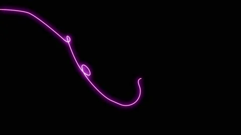 Butterfly one continuous line drawing element. Light neon on black Stock Footage 167368515
