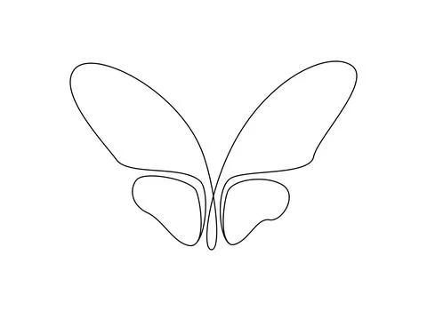 Butterfly in One continuous line drawing. Beautiful flying moth for wellbeing Stock Illustration