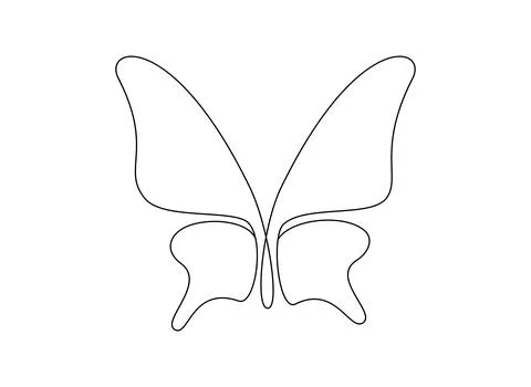 Butterfly in One continuous line drawing. Beautiful flying moth for wellbeing Stock Illustration