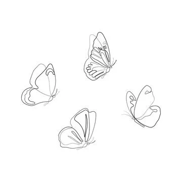 Butterfly in one continuous line drawing style. Stock Illustration