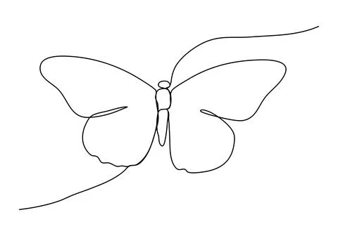 Butterfly one line drawing. Vector illustration. Stock Illustration