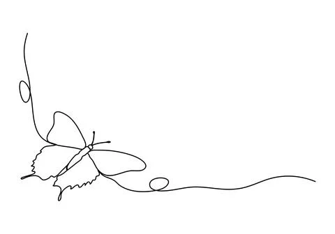 Butterfly one line drawing. Vector illustration. Stock Illustration