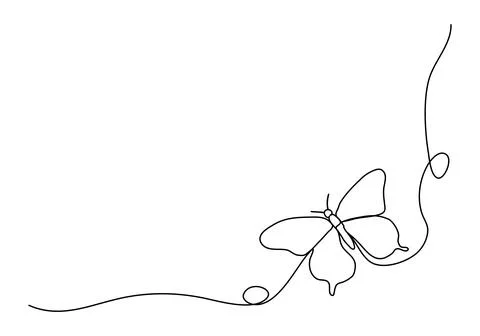 Butterfly one line drawing. Vector illustration. Stock Illustration