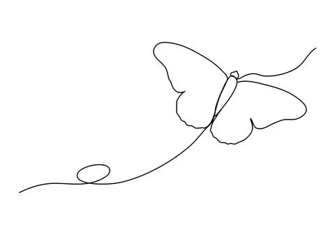 Butterfly one line drawing. Vector illustration. Stock Illustration
