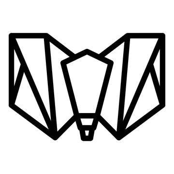 Butterfly origami icon outline vector. Geometric animal Illustrazione stock