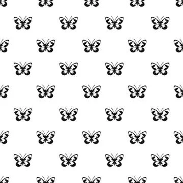 Butterfly with ornament pattern seamless vector Illustrazione stock