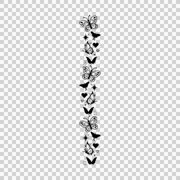 Butterfly pattern art illustration black element graphic Stock Illustration