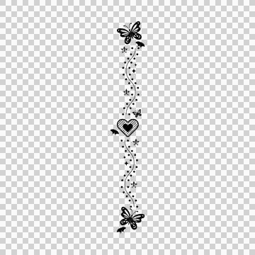 Butterfly pattern art illustration black element isolated Stock Illustration
