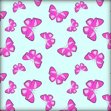 Butterfly Pattern (Callicore aegina) seamless pattern with blue background. Stock Illustration