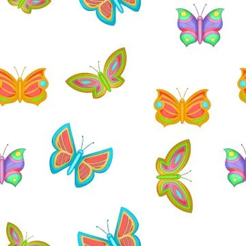 Butterfly pattern, cartoon style Illustrazione stock