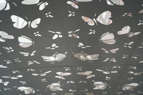Butterfly Pattern Metalwork Nature Design Stock-Fotos