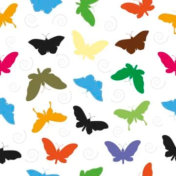 Butterfly Pattern Seamless  background. Stock Illustration