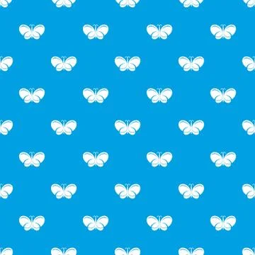 Butterfly pattern seamless blue Illustrazione stock