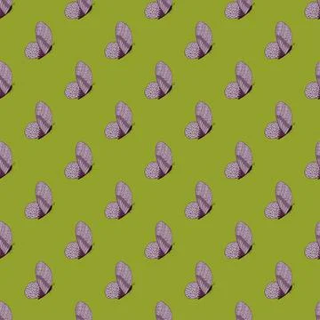 Butterfly pattern seamless in freehand style. Cute insect which fly in a mead Stock Illustration