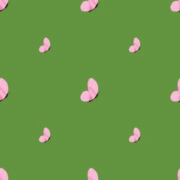 Butterfly pattern seamless in freehand style. Cute insect which fly in a mead Stock Illustration