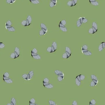 Butterfly pattern seamless in freehand style. Cute insect which fly in a mead Stock Illustration