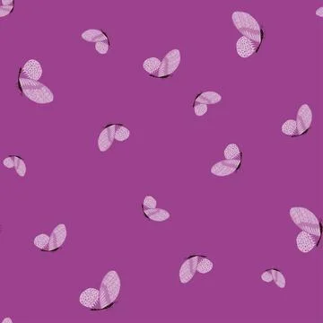 Butterfly pattern seamless in freehand style. Cute insect which fly in a mead Stock Illustration