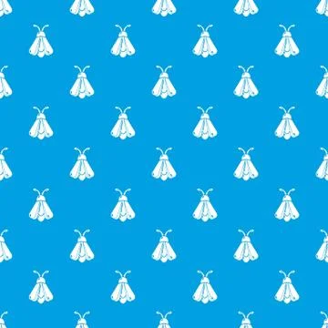 Butterfly pattern vector seamless blue Stock Illustration