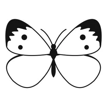 Butterfly with pattern on wings icon, simple style Illustrazione stock