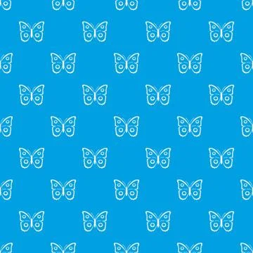 Butterfly peacock eye pattern seamless blue Illustrazione stock