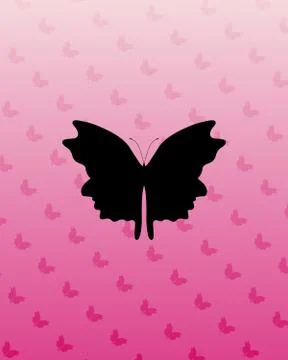 Butterfly on pink Stock Illustration