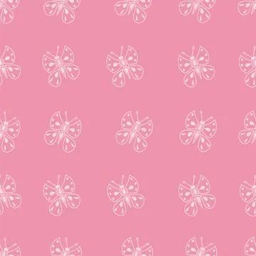 Butterfly on pink Stock Illustration