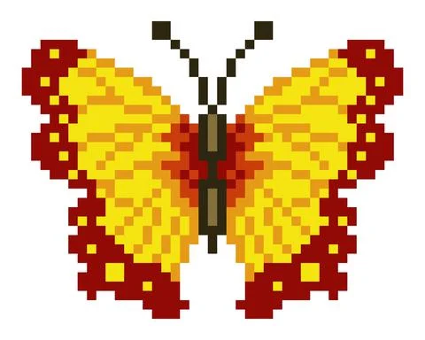 Butterfly pixel vector Stock Illustration