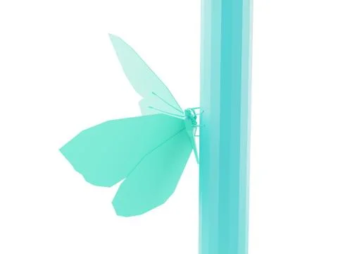 Butterfly polygonal low poly isolated on white background Stock Illustration