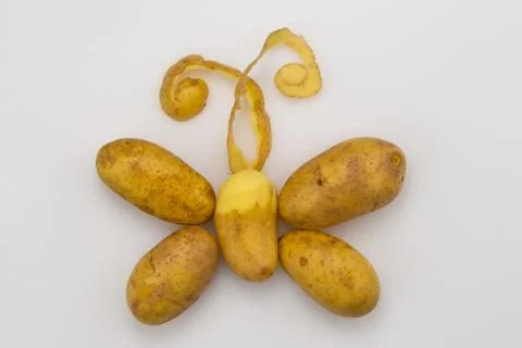 Butterfly from  potatoes Stock Photos