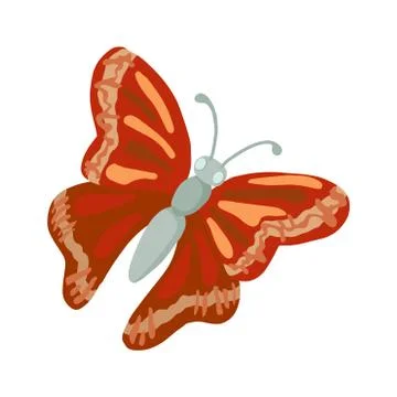 Butterfly with red wings. Vector isolated illustration Stock Illustration