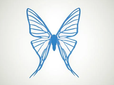 Butterfly render isolated on white Stock Illustration