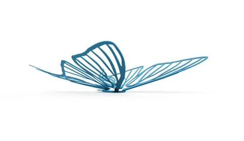Butterfly render isolated on white Stock Illustration