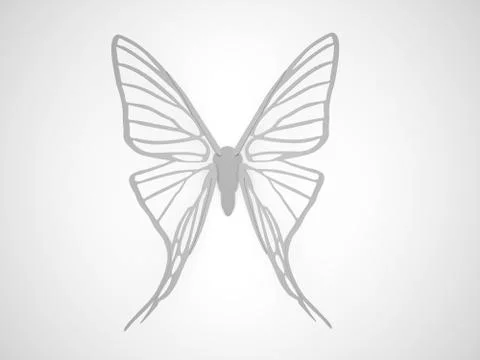 Butterfly render isolated on white Stock Illustration
