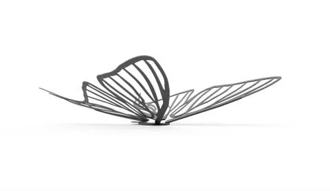 Butterfly render isolated on white Stock Illustration